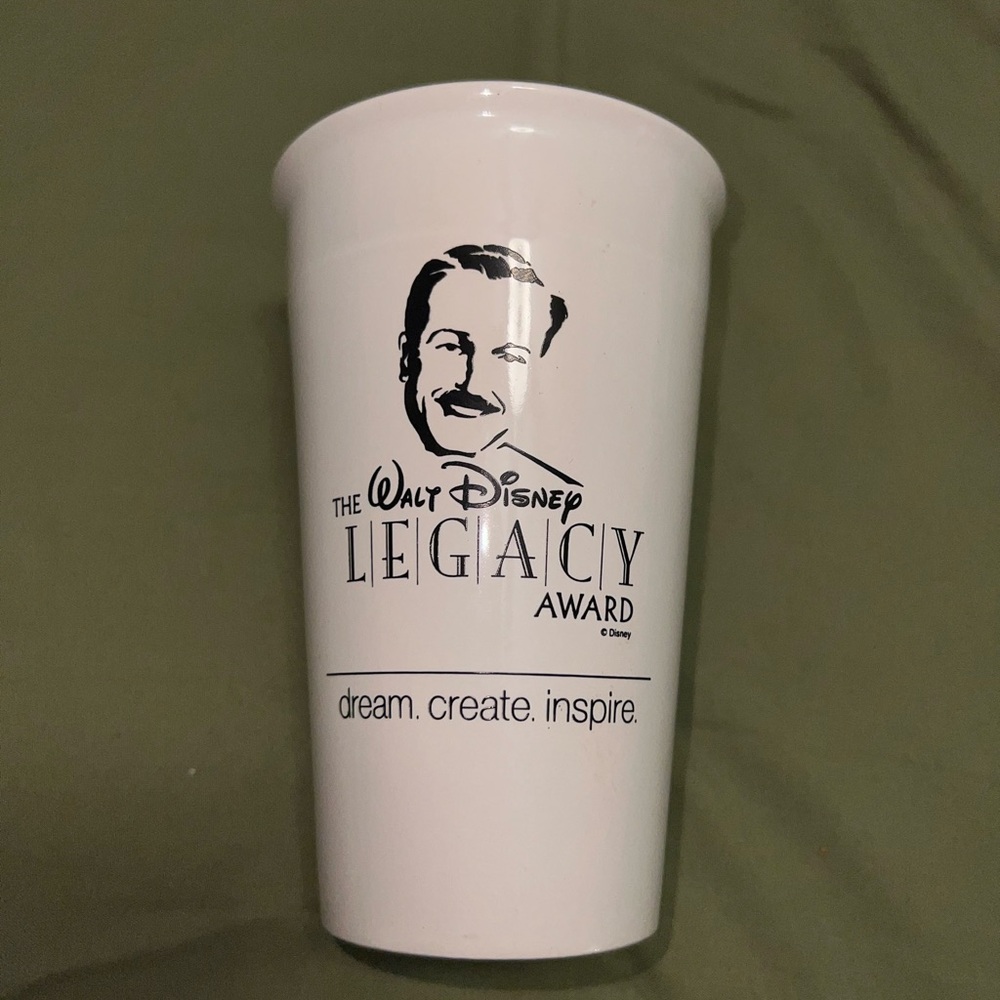 Disney White Ceramic Legacy Award Tumbler with Black Print